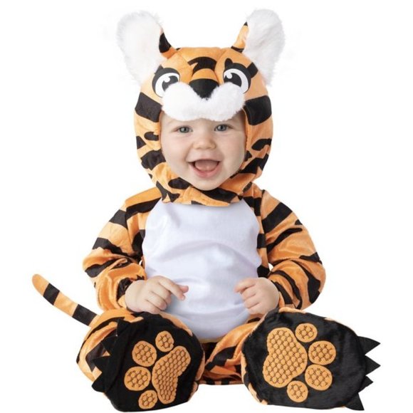 InCharacter Other - Toddler Tiger Halloween Costume 12/18 mths Orange 5 Pc Jumpsuit, Hood Unisex